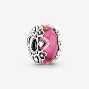 pandora Reveal Your Love Pink Murano Glass Charm